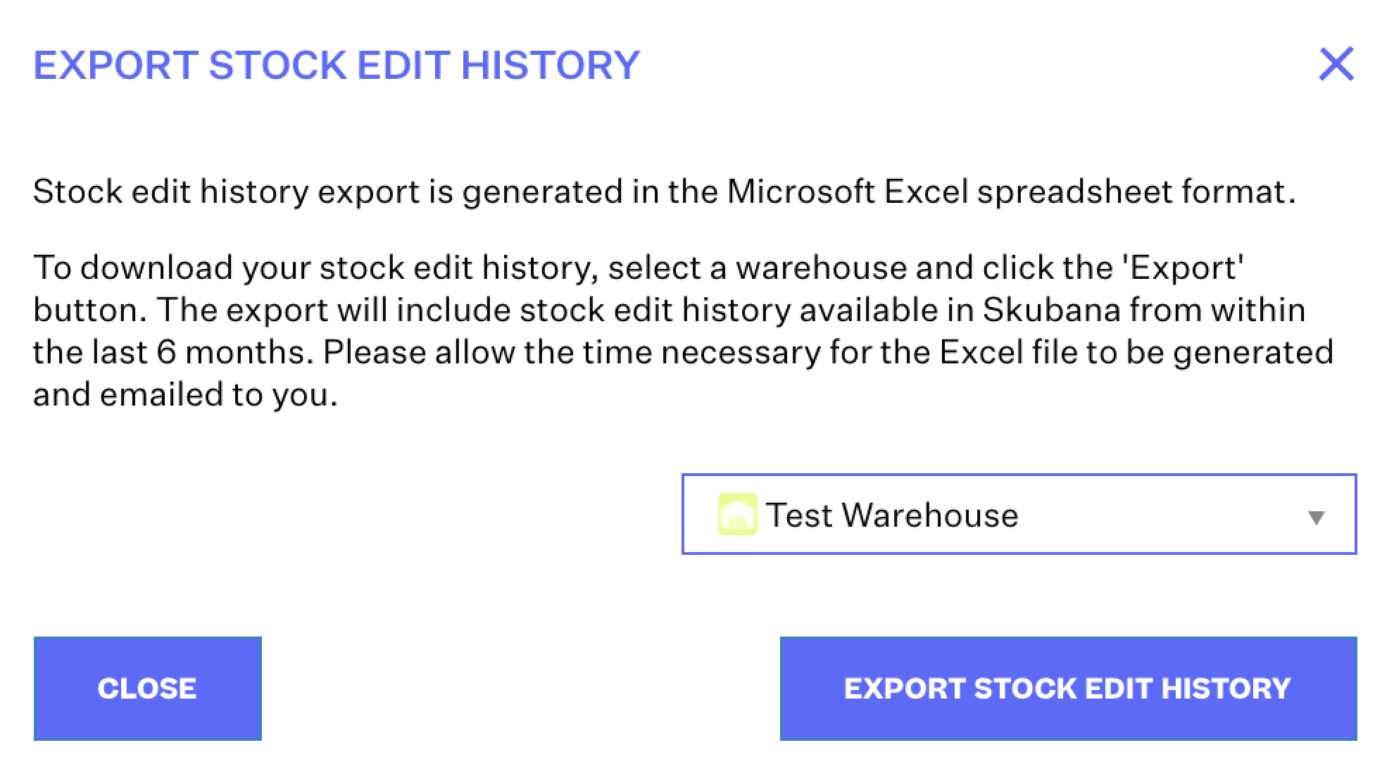Export Stock Edit History