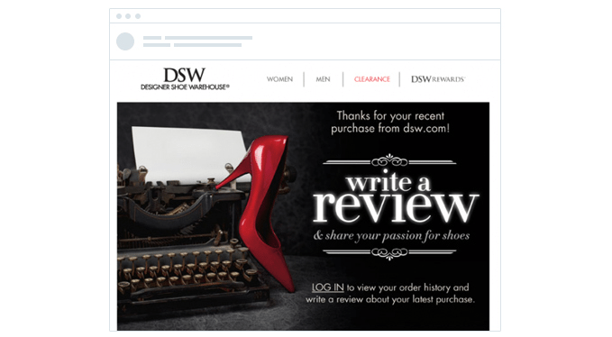 DSW example | How to Leverage Email to Turn Customers Into Advocates