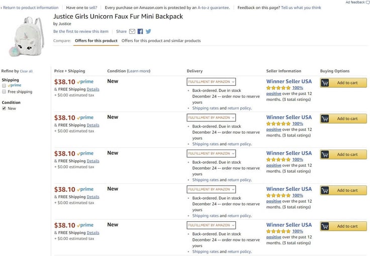 Amazon duplicate listing