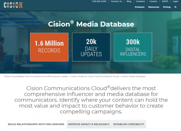 Cision Media Database