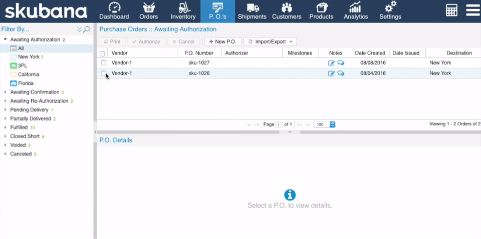 Export Purchase Orders | Skubana Export Purchase Orders | Skubana