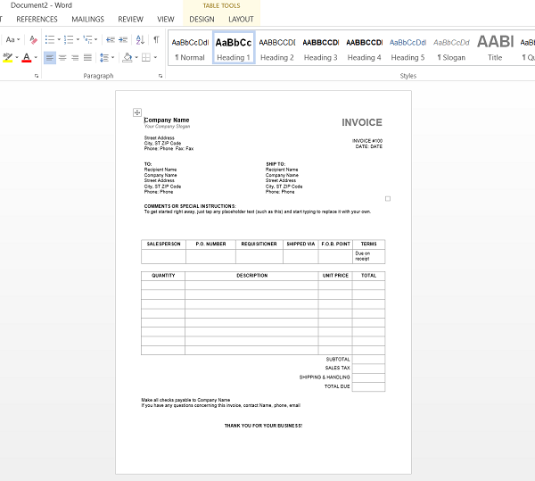 How To Create A Purchase Order Template Example