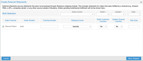 Skubana - Marked Orders as Shipped Skubana - Mark Orders as Shipped