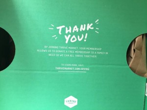 Unboxing e-commerce Thrive Market Thank You