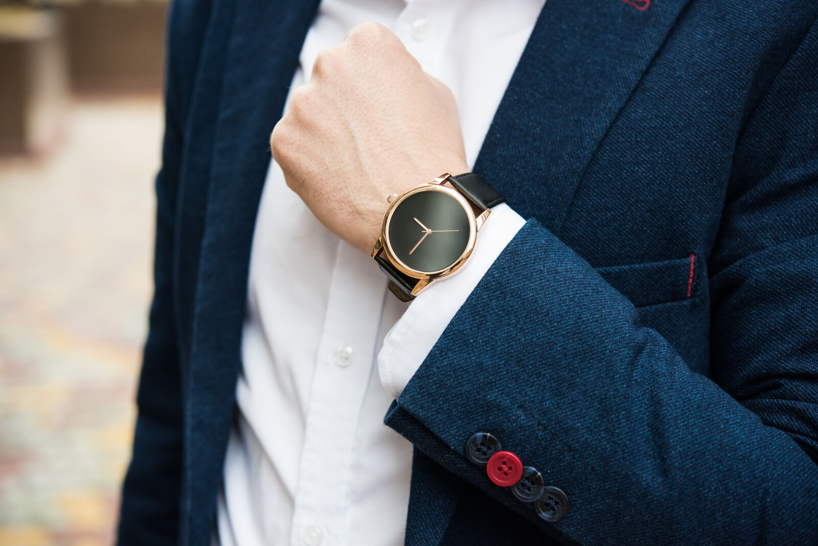 elegant man wearing a luxury watch