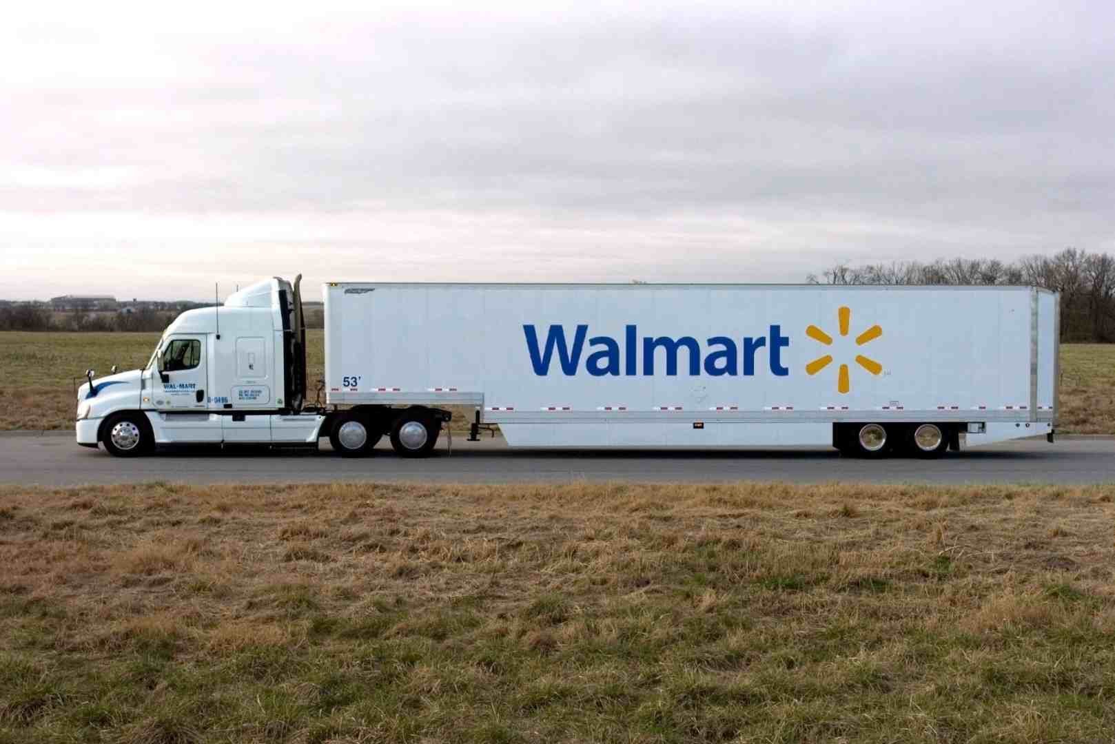 Walmart truck traveling interstate